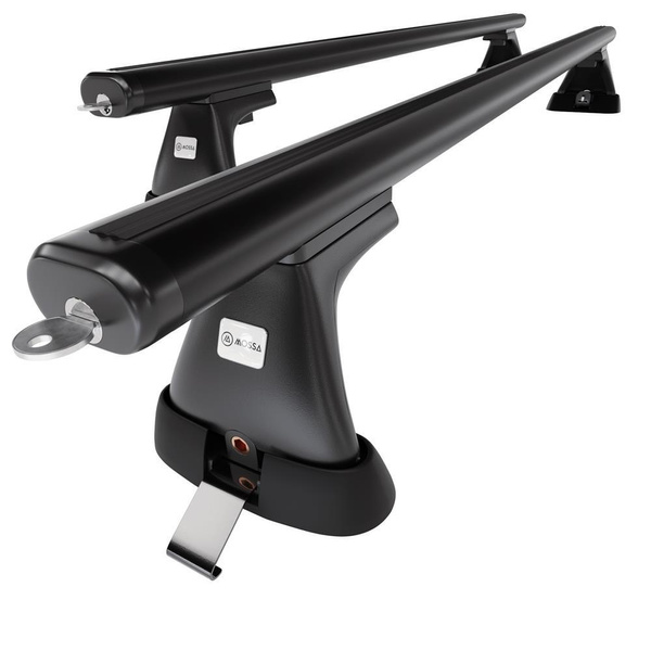 Portbagaj de bază pentru plafonul mașinii pentru: Toyota Hiace Van (2007-2012) - negru - puncte de montare - aluminiu