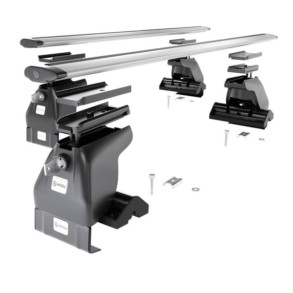 Portbagaj de bază pentru plafonul mașinii pentru: Hyundai Accent mk II Hatchback (2003-2005) - argintiu - fără elemente de montaj - aluminiu