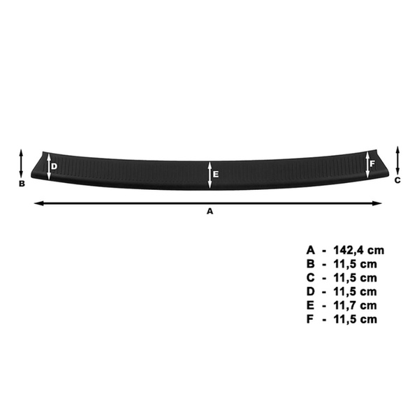 Plintă pentru bara de protecție spate pentru mașină: Volkswagen Multivan T5 Van (2004-2015) - (ampatament scurt și lung)