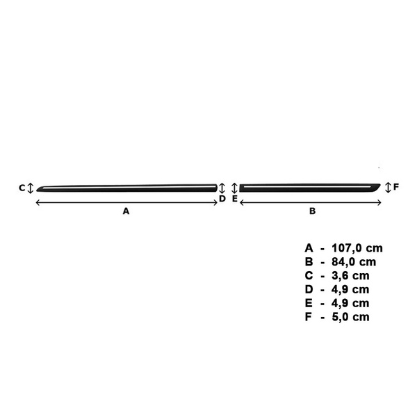 Mulaje laterale pentru mașină: Mercedes-Benz Clasa E Berlină (2017-....) - (lungimea lamelelor: 1070mm; 840mm)