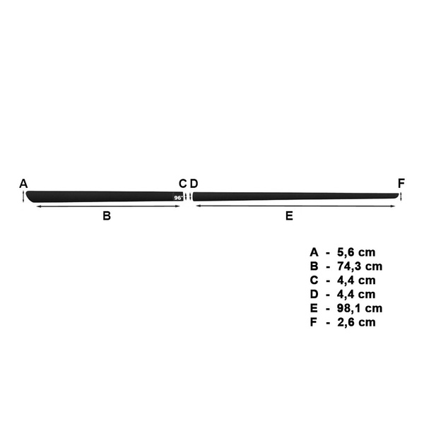 Mulaje laterale pentru mașină: Volkswagen Golf VI Hatchback (2008-2012) - (lungimea lamelelor: 981mm; 743mm)