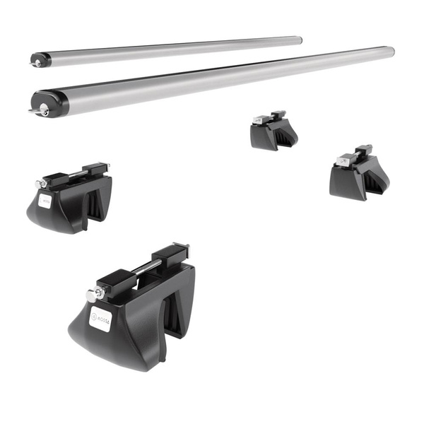 Portbagaj de bază pentru plafonul mașinii pentru: Rover Streetwise Hatchback (2004-2005) - argintiu - Șine - aluminiu