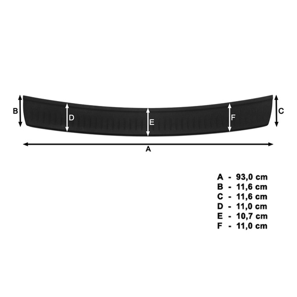 Plintă pentru bara de protecție spate pentru mașină: Toyota Auris Touring Sports (5 uși) - (2013-2015)