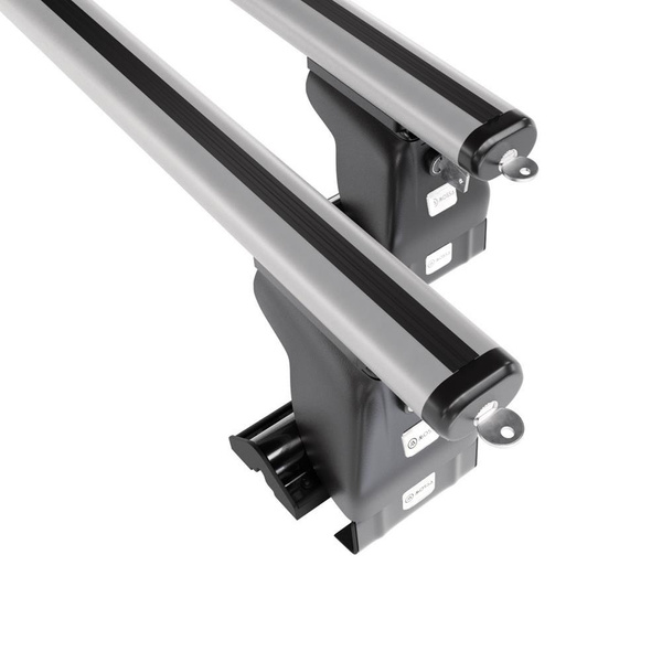 Portbagaj de bază pentru plafonul mașinii pentru: Hyundai Accent mk II Hatchback (2003-2005) - argintiu - fără elemente de montaj - aluminiu