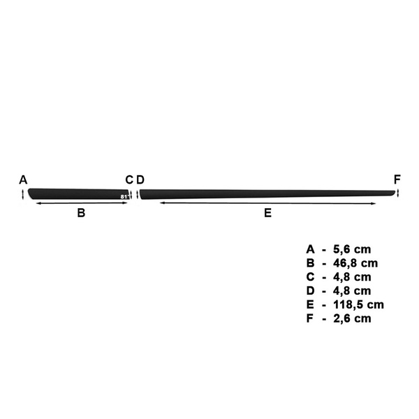 Mulaje laterale pentru mașină: Citroen C1 Hatchback (3 uși) - (2005-2011) - (lungimea lamelelor: 1185mm; 468mm)