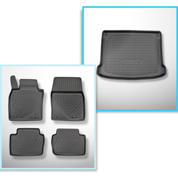 Set cu tăvița pentru portbagaj și covorașe auto TPE pentru: Mazda 3 IV BP Hatchb