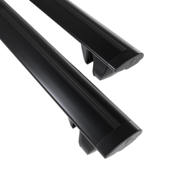 Portbagaj de bază pentru plafonul mașinii pentru: Peugeot Partner Tepee mk II Van (2009-2018) - negru - Șine - aluminiu