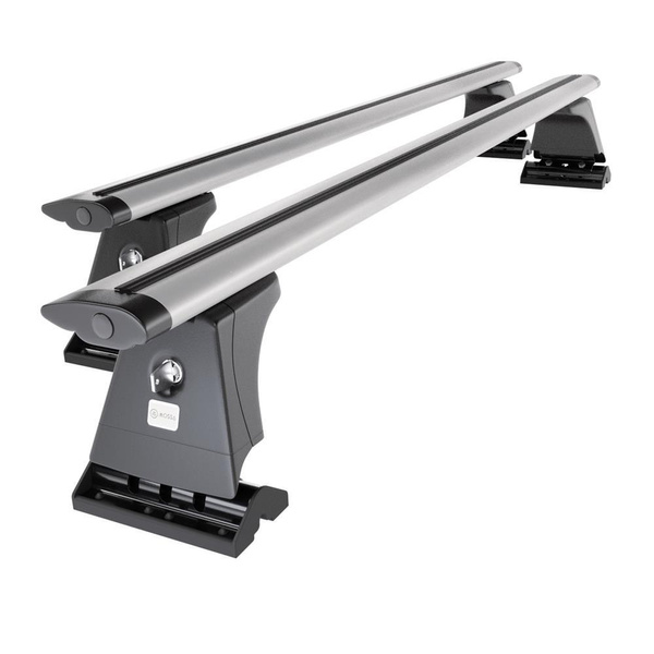 Portbagaj de bază pentru plafonul mașinii pentru: Ford Transit Custom I Van (2014-....) - argintiu - puncte de montare - aluminiu