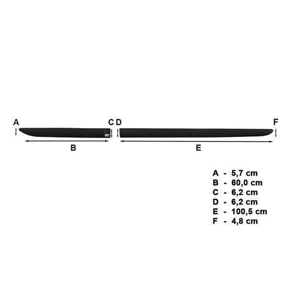 Mulaje laterale pentru mașină: Toyota Rav4 SUV (2011-2012) - (lungimea lamelelor: 1005mm; 600mm)