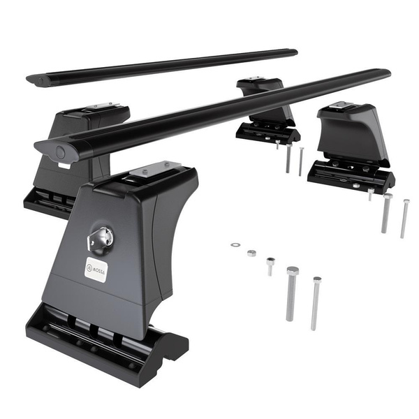 Portbagaj de bază pentru plafonul mașinii pentru: Volkswagen Caddy mk III Combi, Cargo (2004-2015) - negru - puncte de montare - aluminiu