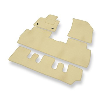 Covorașe auto din catifea pentru: Peugeot 5008 SUV (2017-2024) 7 locuri - bej