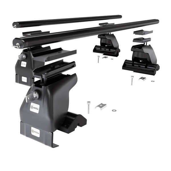 Portbagaj de bază pentru plafonul mașinii pentru: Mazda 6 mk II Hatchback (2008-2012) - negru - fără elemente de montaj - aluminiu