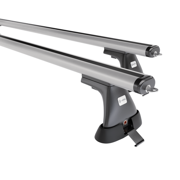 Portbagaj de bază pentru plafonul mașinii pentru: Peugeot Partner First mk I Van (2008-2018) - argintiu - puncte de montare - aluminiu