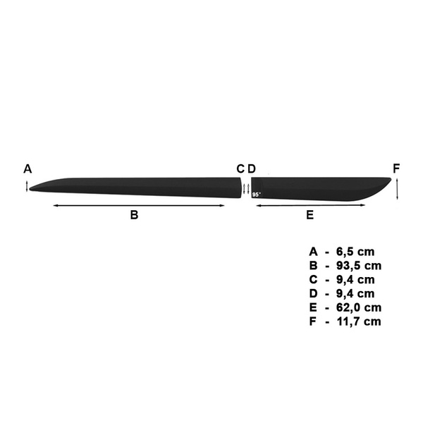 Mulaje laterale pentru mașină: Mitsubishi Outlander II SUV (2006-2013) - (lungimea lamelelor: 935mm; 620mm)