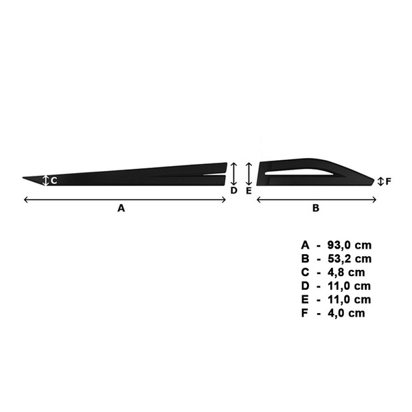 Mulaje laterale pentru mașină: Toyota Rav4 SUV (2019-....) - (lungimea lamelelor: 930mm; 532mm)