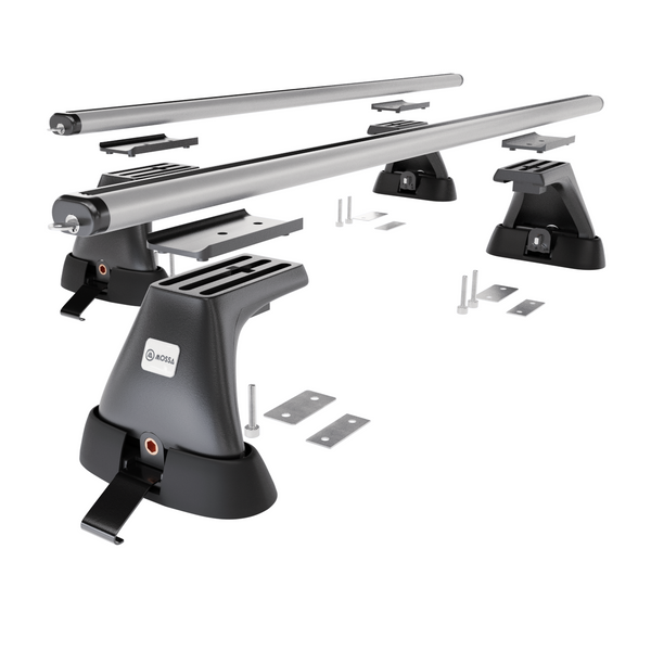 Portbagaj de bază pentru plafonul mașinii pentru: Toyota Hiace Van (2007-2012) - argintiu - puncte de montare - aluminiu