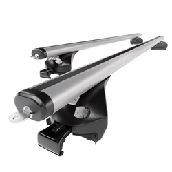 Portbagaj de bază pentru plafonul mașinii pentru: Toyota Corolla E19 mk XII Touring Sports (2018-....) - argintiu - șine integrate - aluminiu