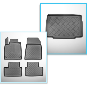 Set cu tăvița pentru portbagaj și covorașe auto TPE pentru: Renault Clio V Hatch