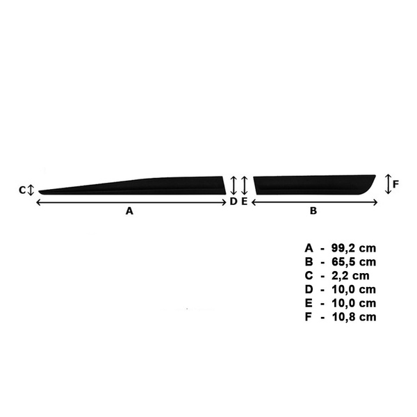Mulaje laterale pentru mașină: Toyota Yaris III, III FL Hatchback (5 uși) - (2011-2019) - (lungimea lamelelor: 992mm; 655mm)
