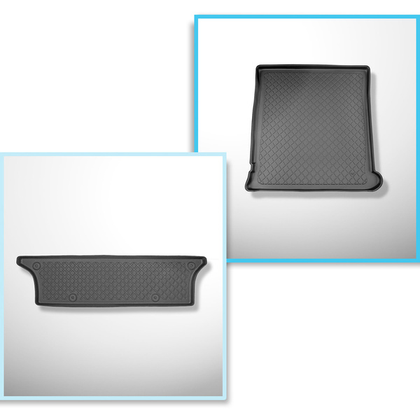 Set cu tăvița pentru portbagaj și covorașe auto TPE pentru: Volkswagen Sharan I Van (1995-08.2010) - 7 locuri; rândul III de scaune scos