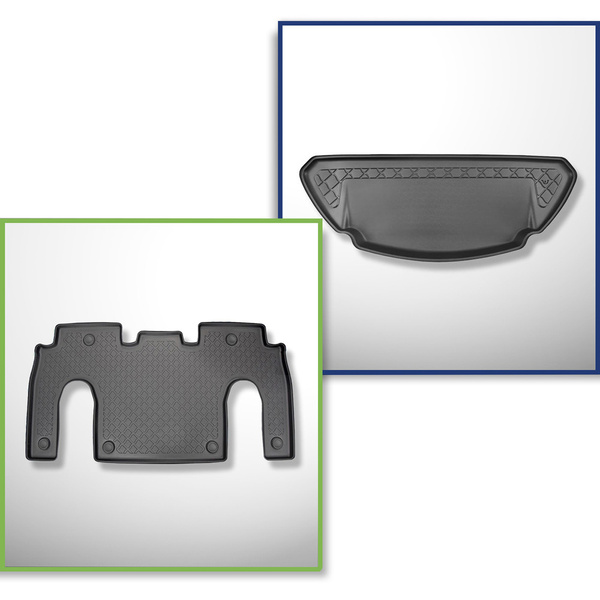 Set cu tăvița pentru portbagaj și covorașe auto TPE pentru: Tesla Model X SUV (10.2016-12.2020)