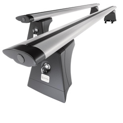 Portbagaj de bază pentru plafonul mașinii pentru: Opel Corsa D Hatchback (2007-2014) - argintiu - puncte de montare - aluminiu