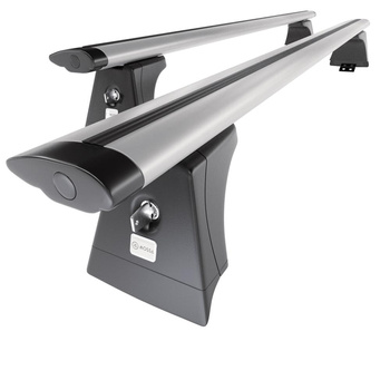 Portbagaj de bază pentru plafonul mașinii pentru: Toyota RAV4 V SUV (2019-....) - argintiu - șine integrate - aluminiu