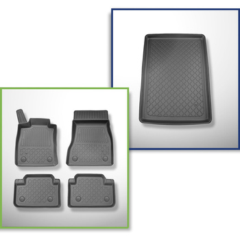 Set cu tăvița pentru portbagaj și covorașe auto TPE pentru: BMW Seria 5 G60, G90 Limuzină (10.2023-....) - nu pentru versiunea electrică