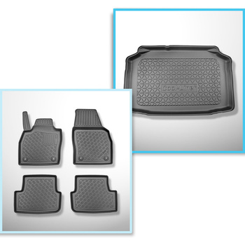 Set cu tăvița pentru portbagaj și covorașe auto TPE pentru: Audi A1 GB Sportback (07.2018-2024) - portbagaj inferior; modele fără podea mobilă a portbagajului