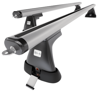 Portbagaj de bază pentru plafonul mașinii pentru: Toyota Hiace Van (2007-2012) - argintiu - puncte de montare - aluminiu